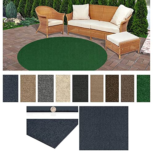4' Round - Mocha - Economy Indoor/Outdoor Carpet Patio & Pool Area Rugs |Light Weight Indoor/Outdoor Rug - Easy Maintenance - Just Hose Off & Dry! - 10 Colors to Choose from -VIT