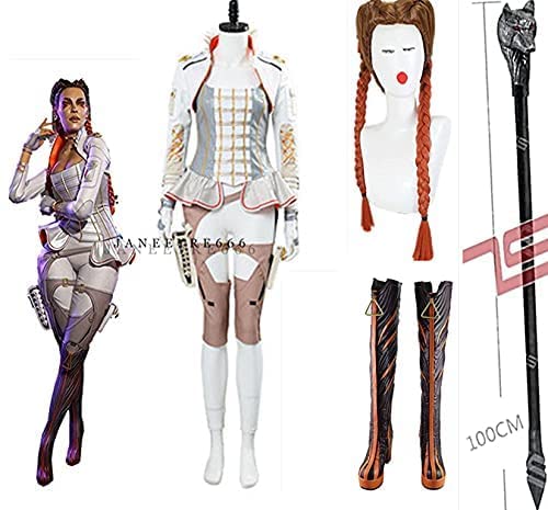 Apex legendsエーペックスレジェンズ 羅芭 コスプレ衣装+靴+ウィッグ+杖