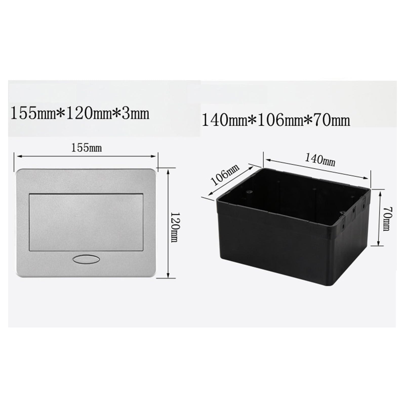 Multipresa 2 Posti, 16A 110 240V Ignifugo Ciabatta Elettrica, IP40 Impermeabile Multipresa da Scrivania per Centro Commerciale, Casa, Ufficio, Alberghi, Scuole (Argento)