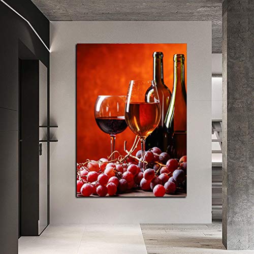 Affiches et impressions nordiques sur toile de vin rouge : déco murale restaurant 40x60 cm