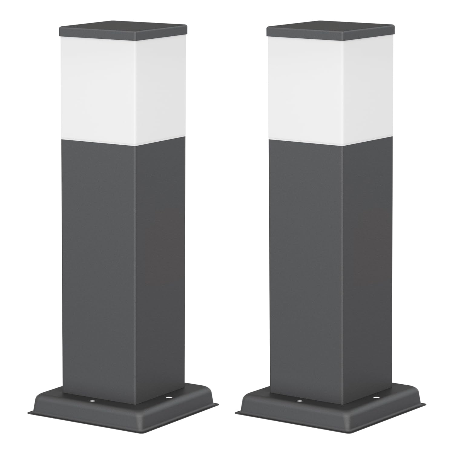 ledscom.de 2 Stück Pollerleuchte POLLY für außen, 35cm, anthrazit, inkl. G9 Leuchtmittel, 596lm, weiß