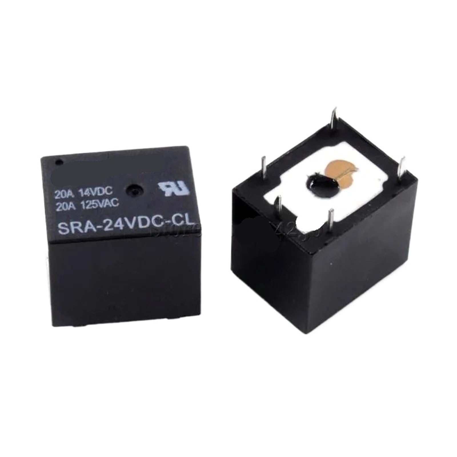 Relais de puissance 24V 20A SRA-24VDC-CL avec contacts renforcés 5 broches miniatures