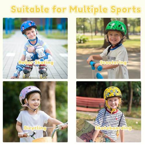 Image of Toddler Bike Helmet with Gloves and Backpack Set, 3 Sizes for Baby Infant to Kids Ages 1-3 3-5 5-8+, Adjustable Boys Girls Bike Helmet for Bicycle /Scooter /Skateboard /Roller Skate