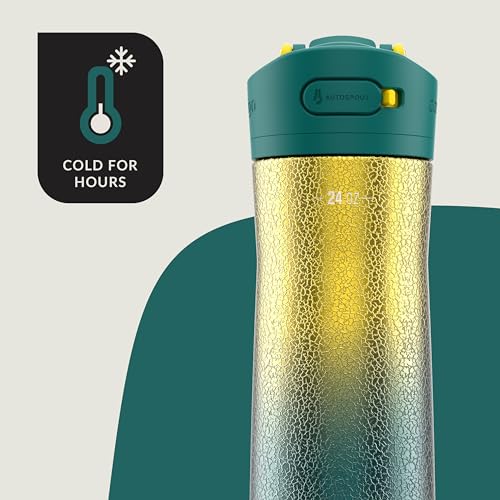 Image of Contigo Ashland Chill Stainless Steel Water Bottle with Leakproof Lid & Straw, Water Bottle with Handle Keeps Drinks Cold for 24hrs & Hot for 6hrs, Great for Travel, School, Work, & More, 24oz