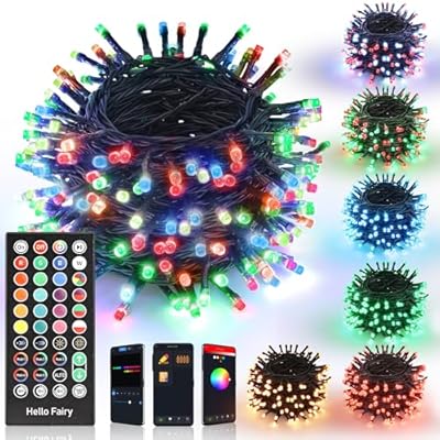 Joomer Smart Color Changing Christmas Lights, 72ft 200 LED RGB Christmas Tree Lights Remote & App Controlled String Lights for Outdoor Indoor Christmas Decoration