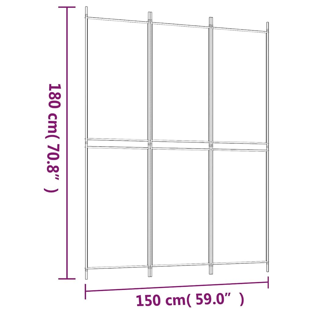 3-panelowy parawan 150x200 cm materiał czarny