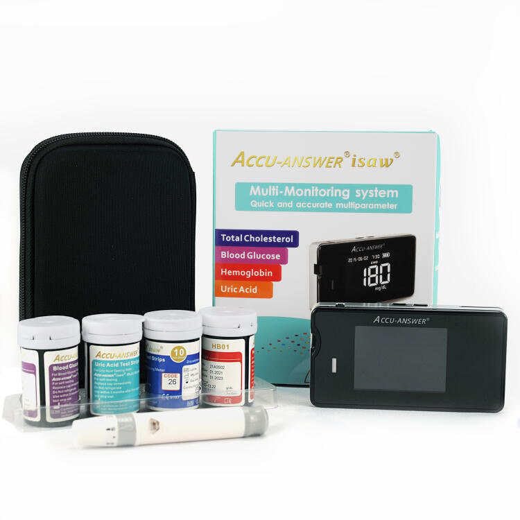 Accu-Answer Blood Cholesterol Monitor Kit Total Cholesterol Test Kit 4 in1 Meter System Kit CE Approved