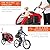 Best Choice Products 2-in-1 Pet Stroller and Trailer, Red, with Hitch, Suspension, Safety Flag, and Reflectors