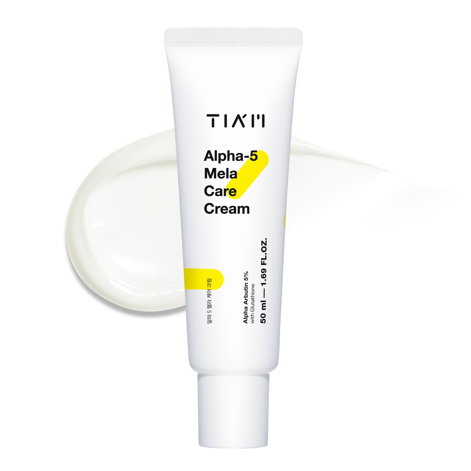TIA'M TIAM Alpha-5 Mela Care Cream, 1.69 fl oz, 5% Alpha Arbutin Glow Enhancing Cream with Glutathione & Niacinamide, Korean Skin Care