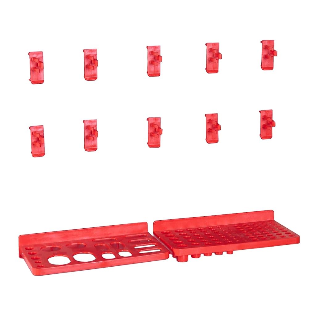 Genérico Kit de Cajas de almacenaje 136 pzas Paneles de Pared Rojo/Negro,Bricolaje,Accesorios de Bricolaje,Organización y Almacenamiento de Herramientas,Armarios para herramientas-150815