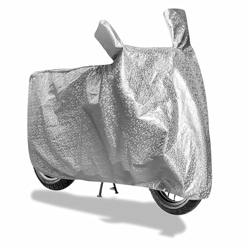 Image of Sulfar 100% Waterproof Universal Bike Cover UV Protection & Dustproof Bike Body Cover for Royal Enfield Bullet Bike (Silver Magic)