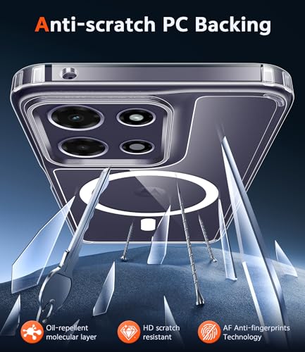 Image of FNTCASE for Motorola Moto G-Power-5G-2026 Case: for Moto G Power 2025 Case Clear Slim Anti Yellowing Cell Phone Cover - Rugged Shockproof Protective Bumper Transparent Phonecase (Clear Magnetic)