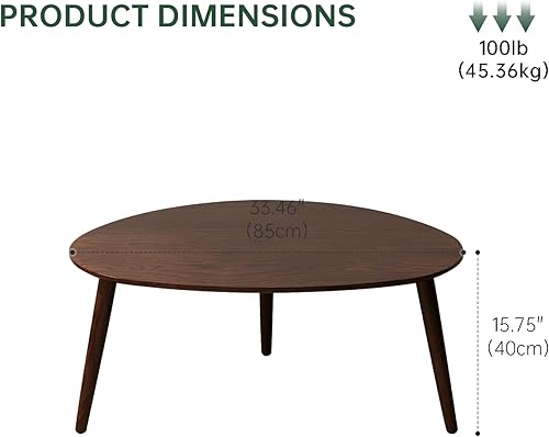 Miniatura 27 de Mesa auxiliar ovalada pequeña, mesas de centro 100% madera maciza, mesa moderna de mediados de siglo para sala de estar, mesas auxiliares para el