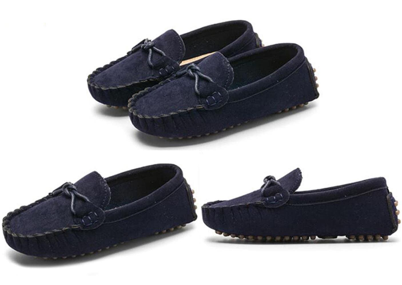 PPXID Fille Garçon Classique Suède Cuir Mocassins Loafers Chaussures