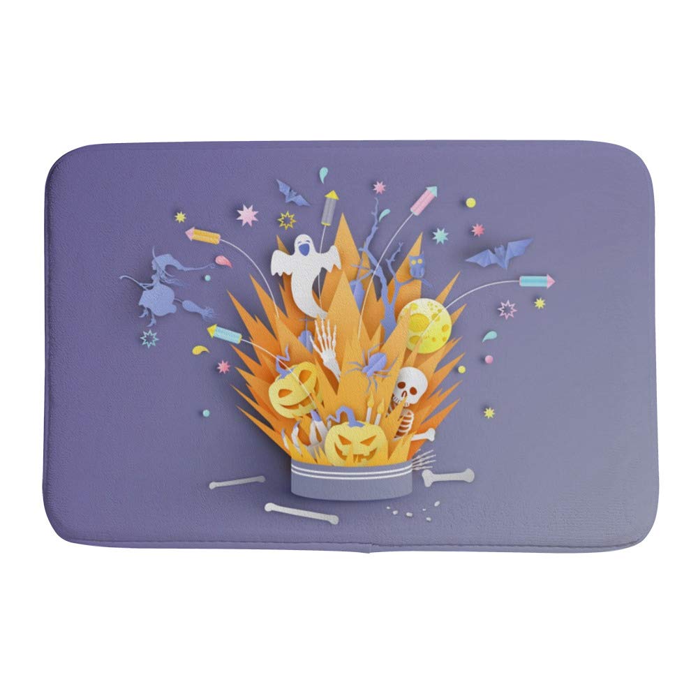 Paillasson Happy Halloween au design unique 36x24 pouces antidérapant