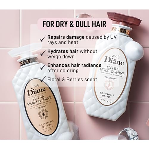 Moist Diane Natural Shampoo for Women, Organic Shampoo for Men by Argan Oil, Hyaluronic Acid, Coconut Oil & Plum Extract, Repair SHAMPOO from Japan, Paraben & Sulfate Free, MOIST & SHINE,15.2 Fl Oz image 5