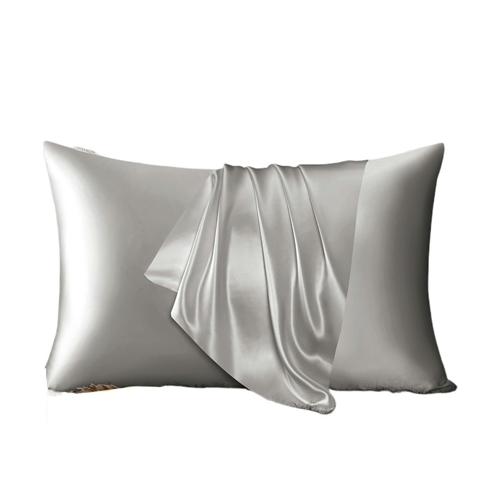 LYXYGMV Mulberry Silk Pillowcase For Hair And Skin Invisible Zipper Design for Bedrooms(Light Grey,40x80cm)
