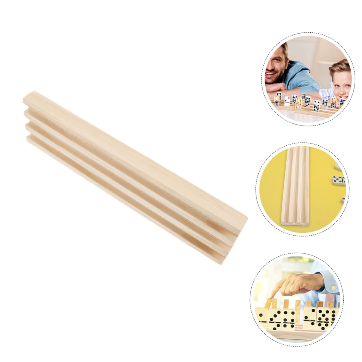 Estantes de Dominó de Madera 3 Piezas Beige para Juegos