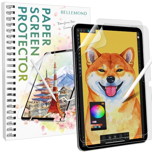 BELLEMOND | Protector de Pantalla Tipo Papel Kent para iPad Pro 11” (M5, 2025/M4, 2024) | Película PET Suave para Dibujar y Tomar Notas | Hecho en Japón | 2 Unidades