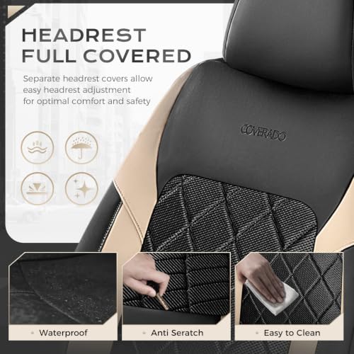 Image of Coverado Car Seat Covers, Front Seat Covers, 2 Front Automotive Seat Cover, Mesh Breathable Seat Protectors, Universal Fit for Most Cars