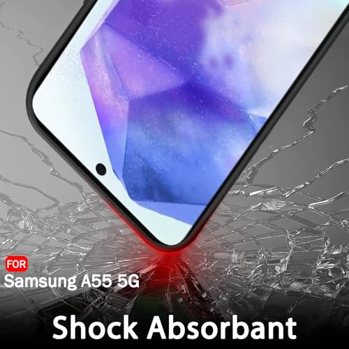 Image of TheGiftKart Sleek Back Cover Case for Samsung Galaxy A55 5G | Slim Fit Protective Design | Ultra Matte Finish | Camera Protection Bump | Soft Silicon Back Cover Case for Samsung A55 (Silicone, Black)