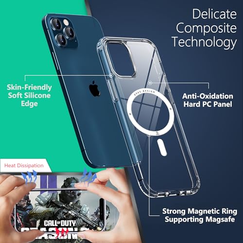 Image of Magnetic for 11 Pro Max Case, [Compatible with MagSafe] [Military-Grade Drop Protection][Anti-Yellowing] Shockproof Protective Cover for Phone Case iPhone 11 Pro Max,Clear Slim