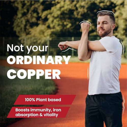 Image of Vlado's Himalayan Organics Plant Based Copper 1700mcg Supplement with Green Tea Extract - 120 Veg Capsules | Support Connective Tissues, Brain Health, Boost Immunity | For Men & Women