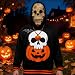 Dinwenddey Halloween Skull Mask Moving Jaw, Scary Latex Skeleton Head Mask with Movable Chin for Cosplay Party Props - Brown