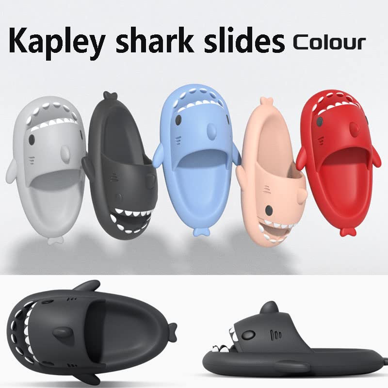 LELEBEAR Shark Slides for Women Men Summer Novelty Open Toe Cloud Shark Slide Sandals Soft Anti-slip Shark Slippers2