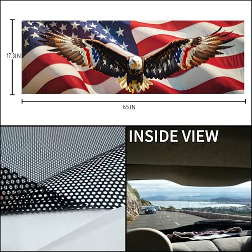 Image of Rear Window Decals for Trucks - 65x17.3 in Back Window Decals Fit Most Pickup Trucks SUV, Vinyl American Flag Back Window Decal Truck Rear Window Graphics for Personalized Decoration