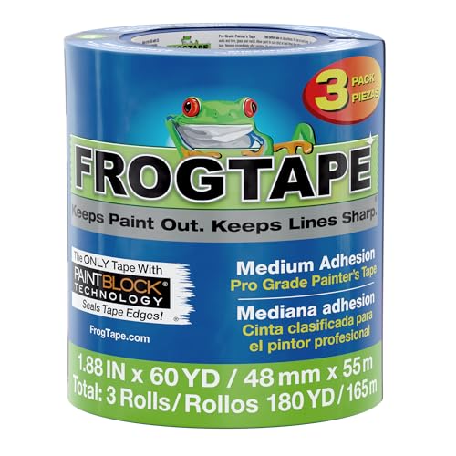 FrogTape ProGrade Blue Painter's Tape with PAINTBLOCK, 2" Wide, 3 Rolls