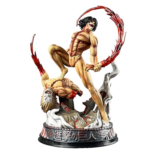 Tongyundacheng Eren Jaeger Figurines d'anime, 29 cm, figurine d'action, Eren Jaeger & Agito no Kyojin, modèle de scène de combat, statue en PVC, objets de...