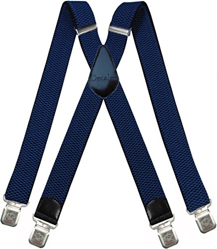 Tirantes Hombre X-Forma Elásticos Ancho 40 mm con clips extra fuerte totalmente adjustable (Azul) Cover