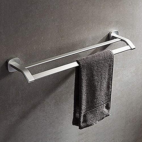 Double barre de serviette avec étagère murale pour accessoires bain - 2