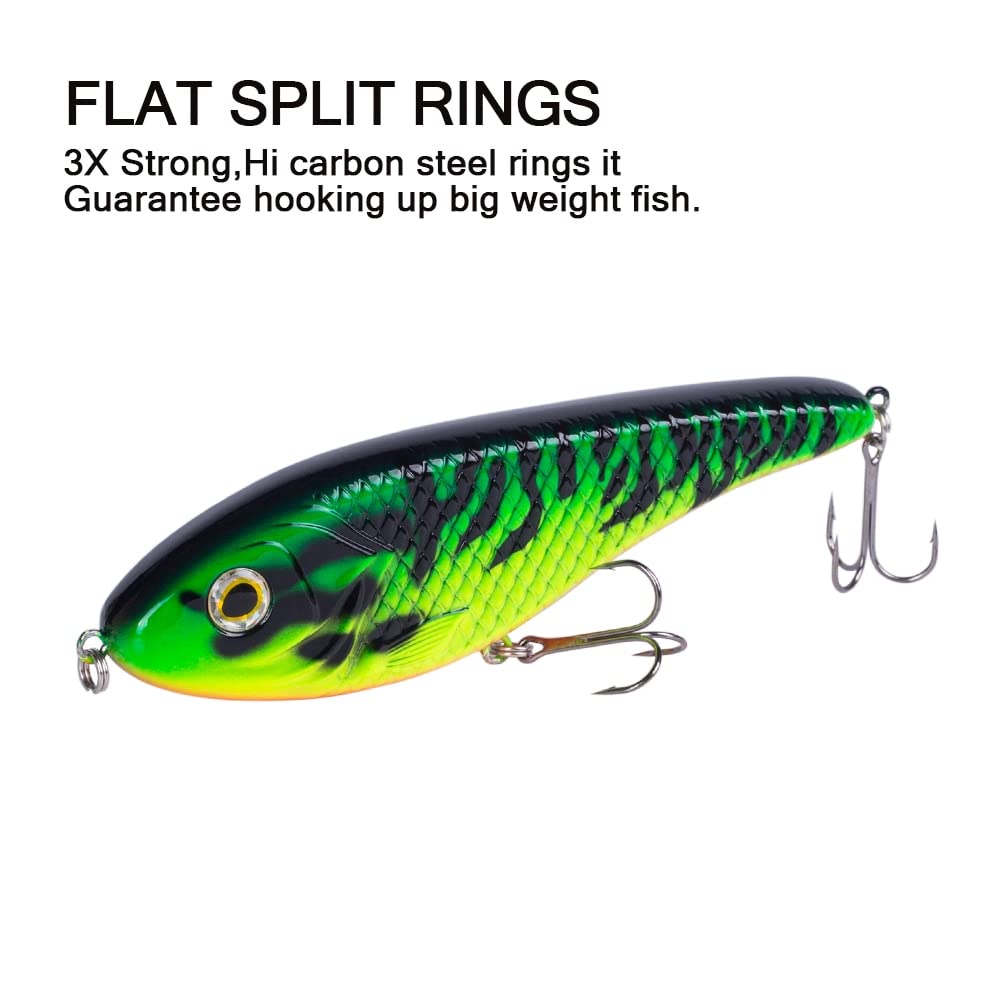 Amazon.com : HUFFA 15cm/81g Pike Lures Slider Jerkbait