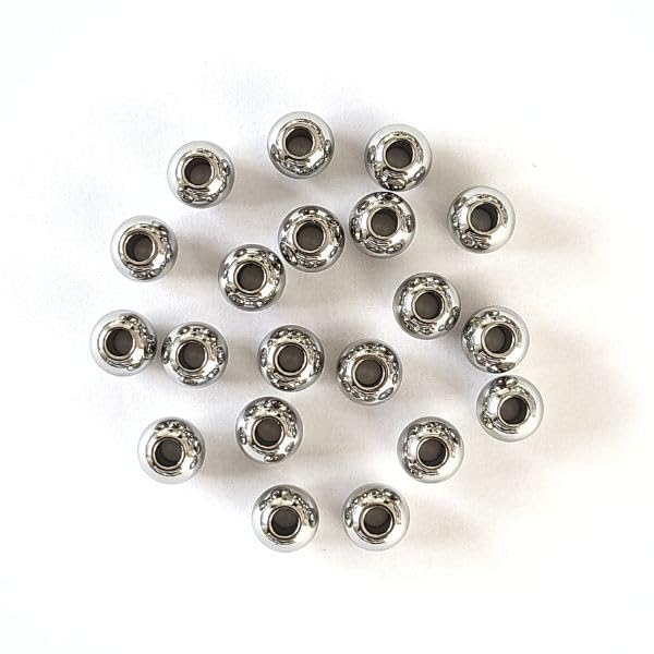Amazon.co.jp: シルバー ステンレス メタルビーズ 【6個 8mm 穴 3mm