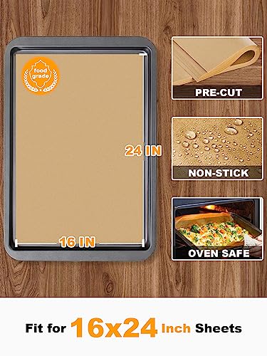 image for SMARTAKE 200 Pcs Unbleached Parchment Paper Baking Sheets, 16x24 Inche