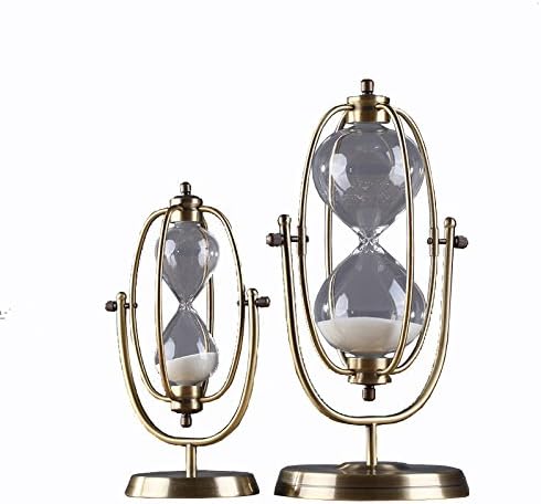 Set of two Metal 360 rotating 30 minutes hour glass sand timer for gift, Home decor