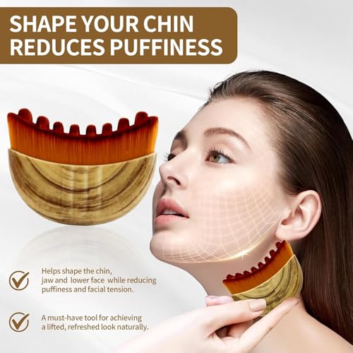 Image of Lymphatic Contour Face Brush for Sculpting & Drainage - Facial Massager for Jawline, Chin & Neck - Anti-Puffiness, Detox & Lift, Improves Skin Glow & Absorption
