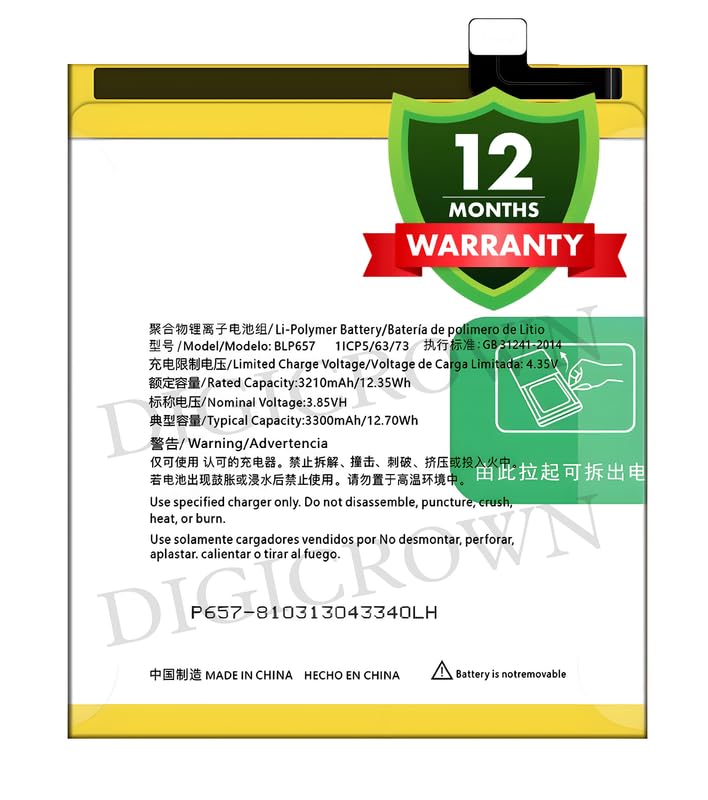 Image of Original BLP657 Battery Compatible for OnePlus 6 (A6000, A6003) - (3300mAh) - 1 Year Warranty