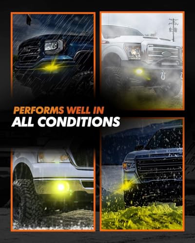 Image of SEALIGHT 9145 H10 Yellow LED Fog Light Bulbs, 13,000LM 600% Brightness 9045 H10 Led Bulb Yellow Fog Lamps, 3000K Amber Strong Penetration 9140 9040 LED Fog Light Bulbs RV Interior Lighting (Pack of 2)