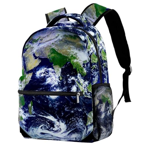 Sac à dos d'école imprimé univers terrestre multicolore 29x20x40cm