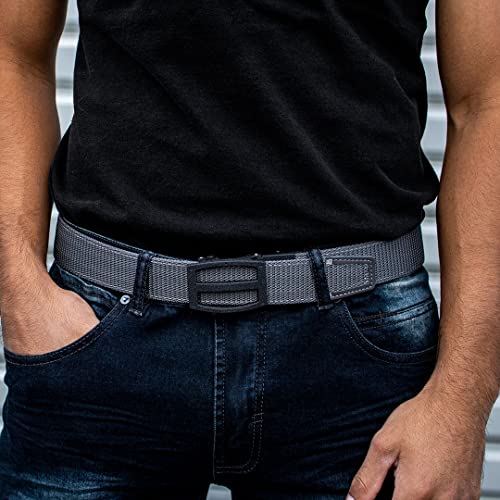 Men’s Belt, Nexbelt EDC Titan Grey Nylon Gun Tactical Ratchet Belt for