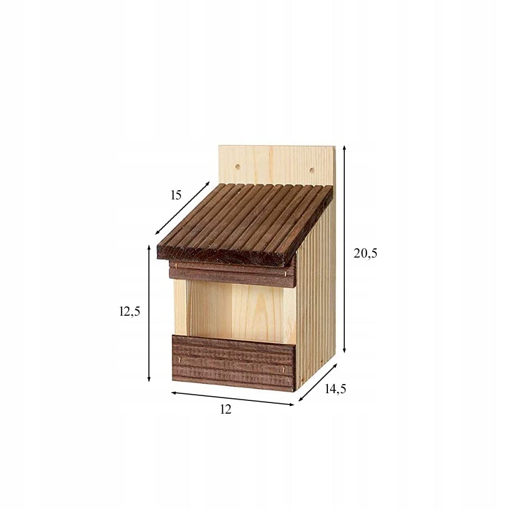 MAZUR 4X Vogelfutterhaus aus Holz Mix | Nistkasten | Vogelfutterspender | Vogelfutterstation | Vogelhaus | Vogelhäuschen | Wetterfest | Kleinvögel, Gartenvögel, Singvögel, Wildvögel