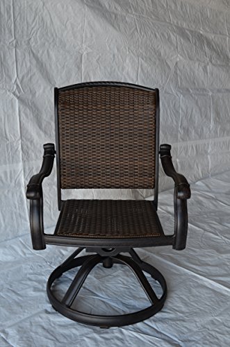 Santa Clara Outdoor Set Of 4 Patio Swivel Rocker Dining Chair Dark Bronze Cast Aluminum #TOP6