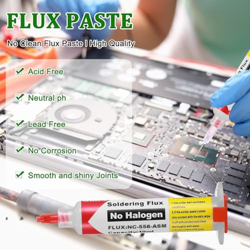 Image of 10ml 8341 No Clean Solder Flux Paste Soldering Flux 40ml Pneumatic Dispenser with Plunger and Dispensing Tip for Electronics Pcb Ic Cellphone Cpu Led Bga Repairing-4 Pack