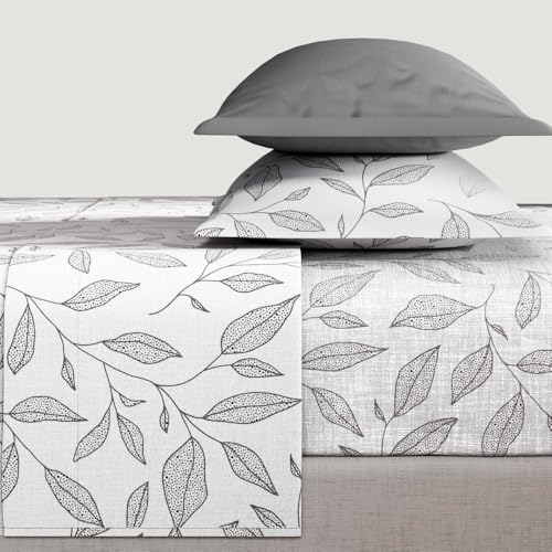 Image of Wakefit Premium 100% Cotton 300 TC Flat Bedsheet with 4 Pillow Covers | King Size (104 x 104 inch) | Kathy