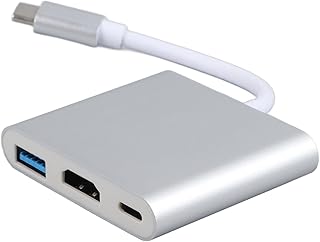 Type C to HDMI 3 in 1 Docking Station, Tv Projector Adapter Hub Hub Hub Docking Station, 4k HD 5gbps Transmission for Tv Projector Computer