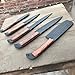 OLDZ-Handmade Damascus Steel Kitchen Knife Set of 5pcs With sheath Chef knife set Chef Knives set Kitchen Gadgets Handmade Kitchen Gifts Viking Kitchen Knife For Men, Valentines day gifts for him