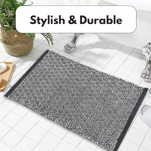 Image of Door Mats for Home | Door Mats for Home Entrance | Door Mat for Bathroom| Soft & Super Absorbent Mats for Shower | Washable, Non-Slip & Quick-Drying Mats (Pack of 2) (Gray)